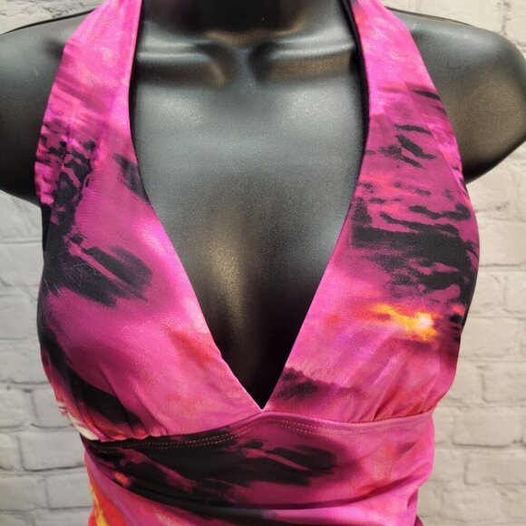 DKNY Women's Tie-Back Halter-Style One-Piece Swimsuit - Picture 3 of 7